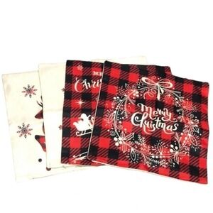 Bundle of 4 Holiday xmas pillow cover 17 X 17 inch